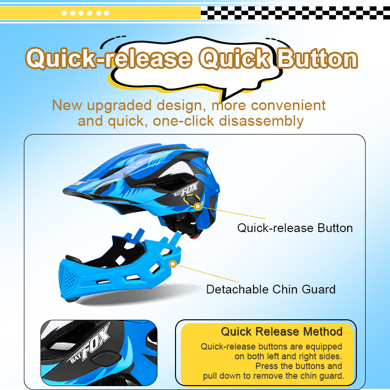 BATFOX Kids Full Face Bike Hel - Running Gear For Kids ulasan dan harga