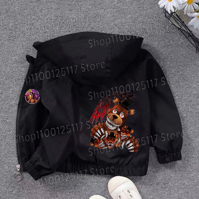 Fnafs Hooded Jacket Boys Girls - Running Gear For Kids ulasan dan harga