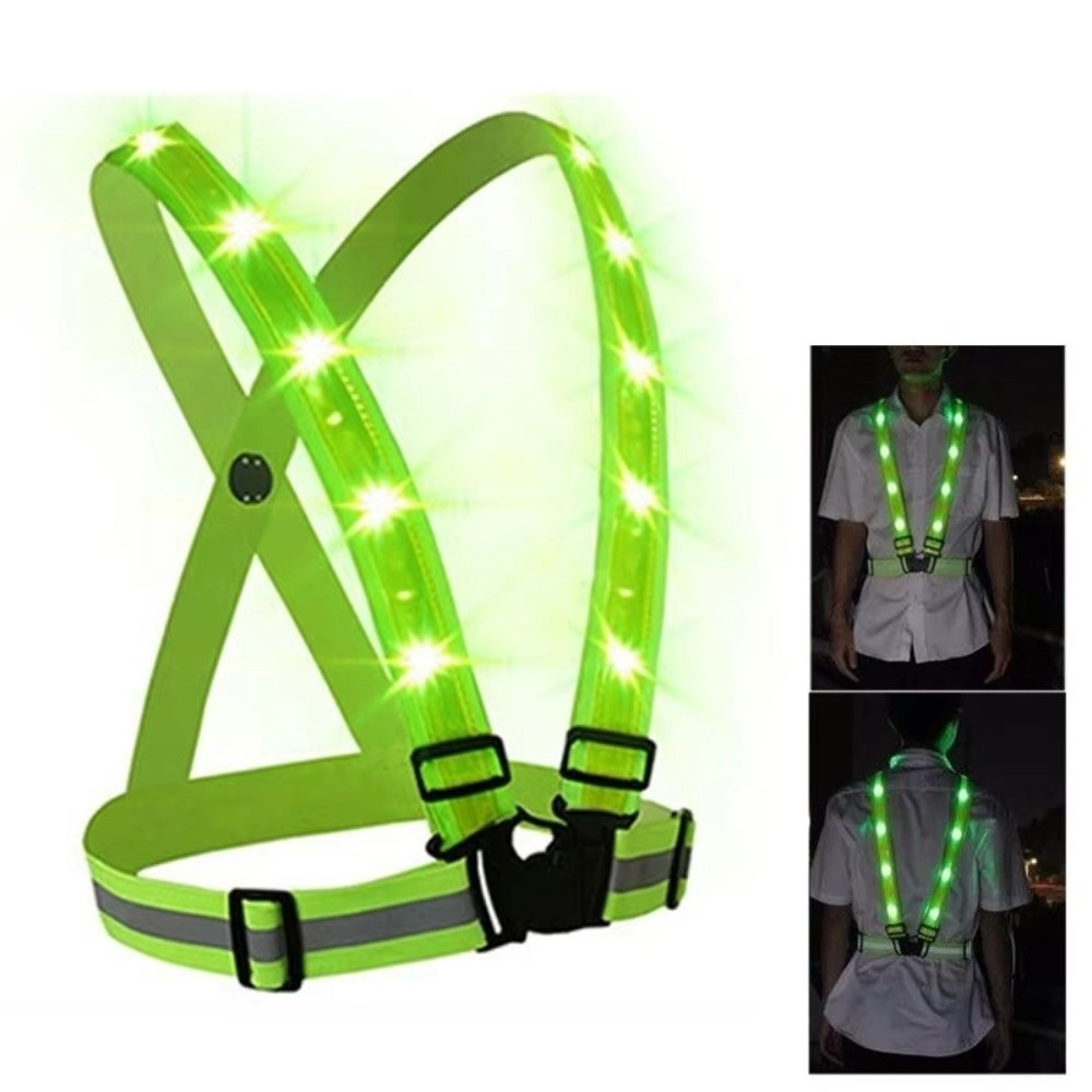 New Polyester LED Safety Vest  - Running Gear Lights ulasan dan harga